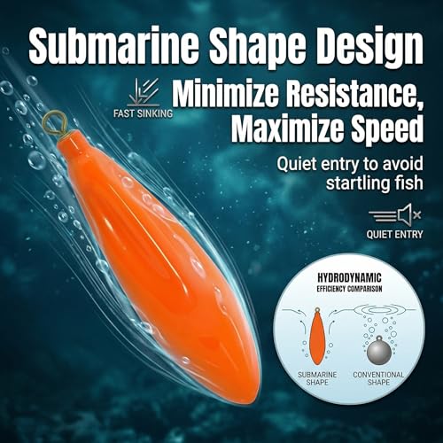 Poids de pêche Drop Shot profilé haute précision avec revêtement pivotant - 2