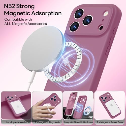 Image of LOVE 3000 Designed for iPhone 17 Pro Case, Premium Silicone [Compatible with Magsafe][Soft Anti-Scratch Microfiber Lining] Shockproof Protective Phone Case for Men Women 6.3 inch, Lavender Purple