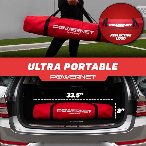 Image of PowerNet Portable Lacrosse Goal | Quick and Easy 2 Minute Setup No Tools Required | Perfect for Practice or Scrimmages | Bow Style Frame | Bag Included