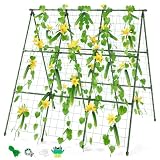Miory Cucumber Trellis, 48'x48' A-Frame Trellis for Raised Bed, Garden Trellis for Climbing Plants Outdoor, Plant Support for Vegetables Vines