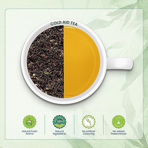 Image of Dabri Cold Aid Herbal Wellness Tea 100gm Pouch|Rich in Antioxidants|Powerful Herbal Blend for Cough,Cold & Sore Throat Relief|Eases Nasal Congestion,Reduces Inflammation|Breathe Easy & Naturally Heal