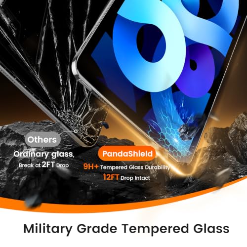 Image of PandaShield 2-Pack HD Clear Screen Protector for iPad Air 10.9-Inch 5 /4 Gen | 9H Tempered Glass, Auto-Alignment Box, 99.9% Transparency, Bubble-Free, Scratch Resistant, Apple Pencil Support