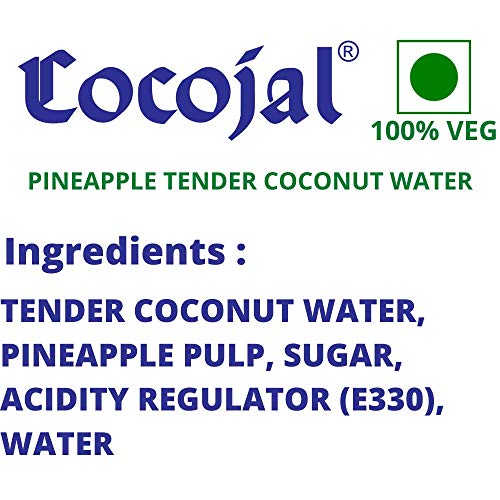 Image of Cocojal Pineapple Tender Coconut Water | No Added Preservatives | No Added Flavours | Not from Concentrate | 200 ml (Pack of 18)