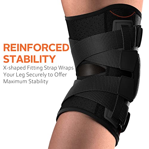 Omples Hinged Knee Brace For Knee Pain Knee Braces For Meniscus Tear Knee Support With Side Stabilizers For Men And Women Patella Knee Brace For Arthritis Pain Running Working Out Black (Large) #TOP4