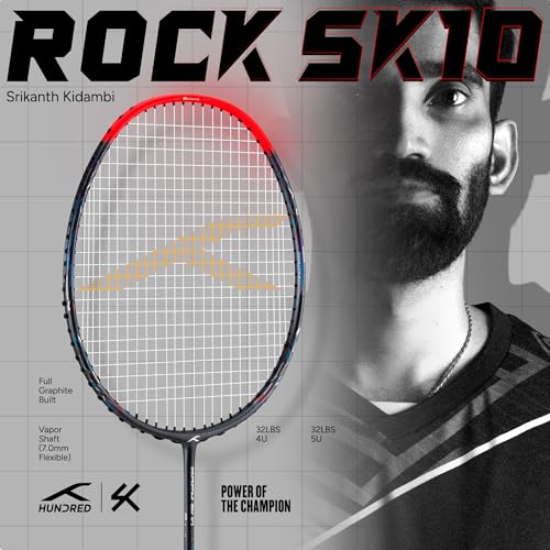 Image of Hundred Rock SK 10 Strung Badminton Racket with Full Cover