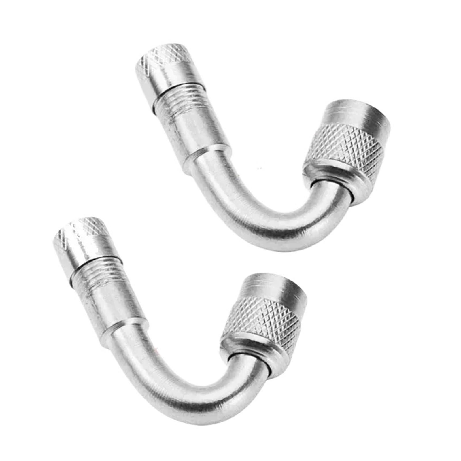 Lot de 2 rallonges de valve coudées 45°/90°/135° - Adaptateur de tube de pneu pour moto, camion et voiture (S-45)