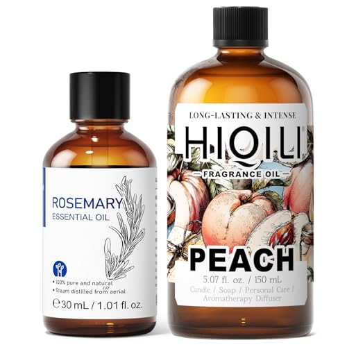 Aceite Esencial de Romero 30ML y Aceite Aromático de Durazno 150ML