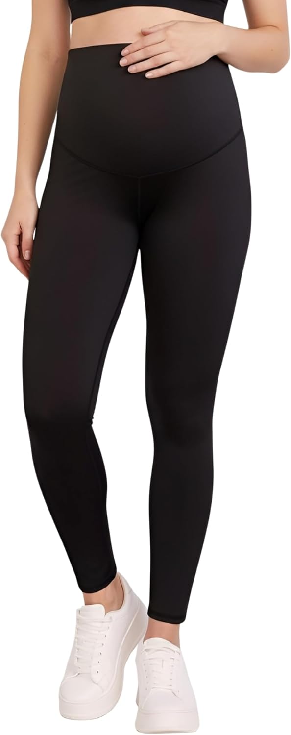 Motherhood Maternity Womens Over The Belly Workout Activewear Pregnancy Leggings