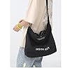 UICIOP Women Canvas Tote Handbags Casual Shoulder Work Bag Crossbody Top Handle Bag Cross-body Handbags, Black, One Size #2