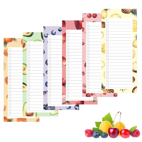 Magnetisches Notizbuch, Bloc-Notes Magnétiques,6 Packs Blocs-Notes Avec Aimant,Bloc-Liste D’Épicerie Magnétique,Listes Courses Magnétiques,Feuilles...