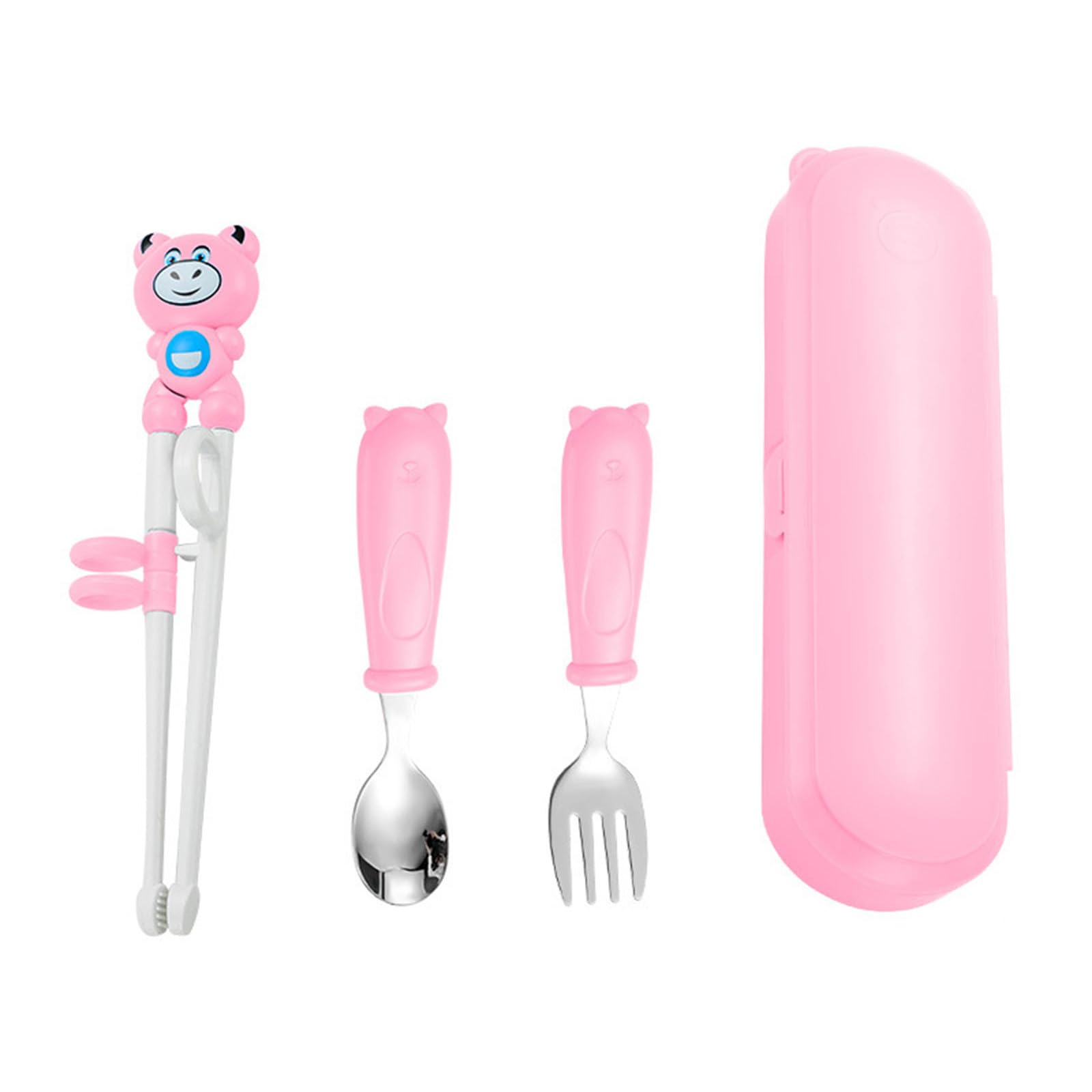 PANGBOER Childrens Learning Chopsticks and Dinning Utensils Set Cartoon Animal Tableware Dishwasher Safe Cutlery Children ' s Chopsticks Set