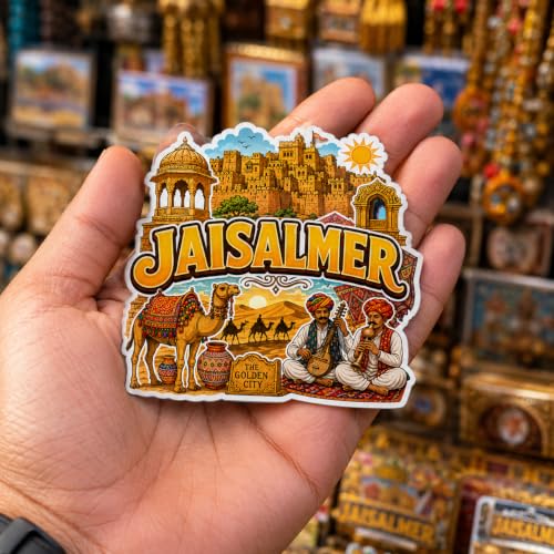Image of Zesta Wooden Fridge Magnets Set | Refrigerator Decor Magnets for Kitchen | India Souvenir Fridge Magnet Collection | Wooden Magnet for Fridge Door Decoration (Jaisalmer)