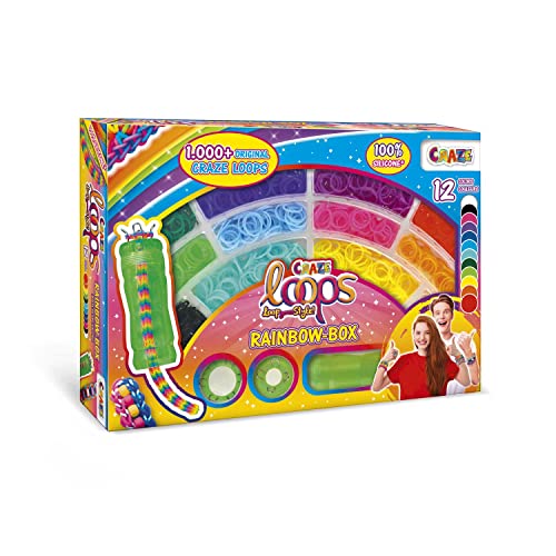 Craze Loops Elastique Bracelet Rainbow Box Kit créatif Enfant Kit Bracelet Enfant Elastique pour Bracelet & Accessoires Fabrication Bijoux Enfant 24584