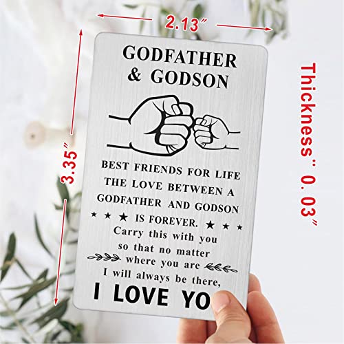 Laluminter God Father Gifts from Godchild, Godfather and Godson Best Friends for Life Wallet Card, Fathers Day Proposal Gift for God Dad Men2