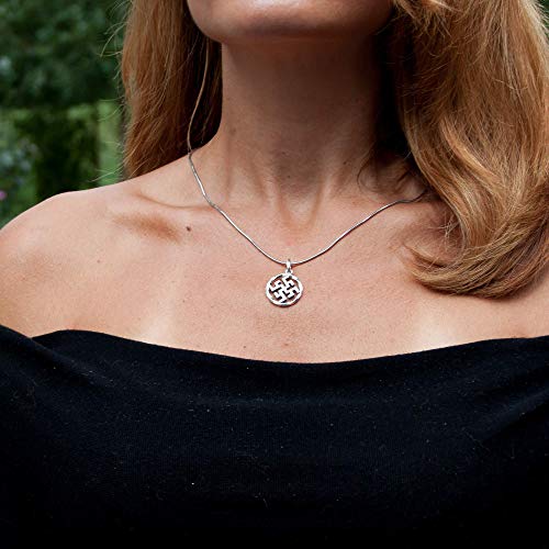 925 Sterling Silver Viking Thunder Cross Necklace - Ancient Pagan Amulet Fern Flower Pendant - Occult Sacral Energy Symbol - Norse Nordic Slavic Jewelry for Men Women - Handmade3