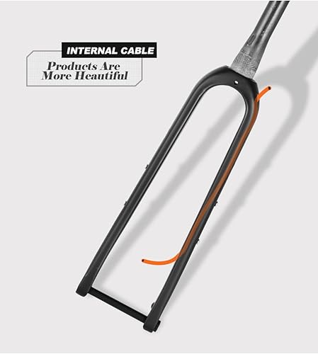 Miniatura 4 de Tenedor de grava de fibra de carbono completo carretera bicicleta tenedor 1.126 in disco freno bicicleta tenedor 700 * 45C eje pasante 0.472x3.937