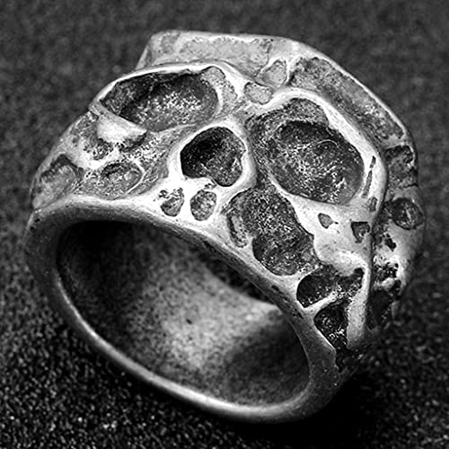 Stainless Steel Retro Vintage Antique Gothic Skull Death Biker Skeleton Cocktail Party Ring4