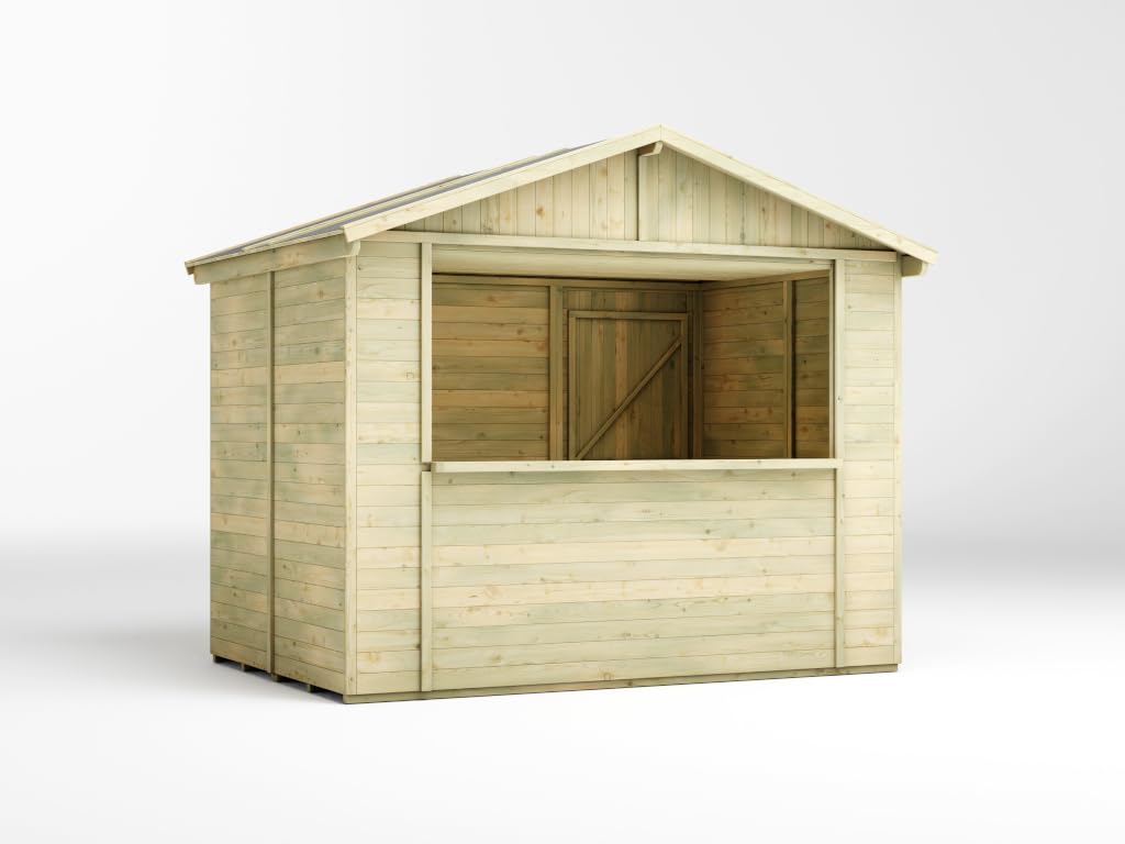 Marktstand Holz | Verkaufsstand Holz | imprägniert | 266x175x239 cm | 4,7m² | mit Boden | Dach | Wandstärke 16mm | Dach 15mm | Kiefernholz | Markt | Weihnachtsmarkt | Wochenmarkt | Festival