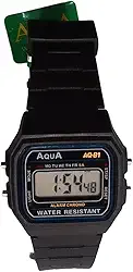 Relógio Digital Masculino Aqua AQ81 F91 Esportivo | Prova D'água | Com Luz, Alarme e Cronômetro | Original