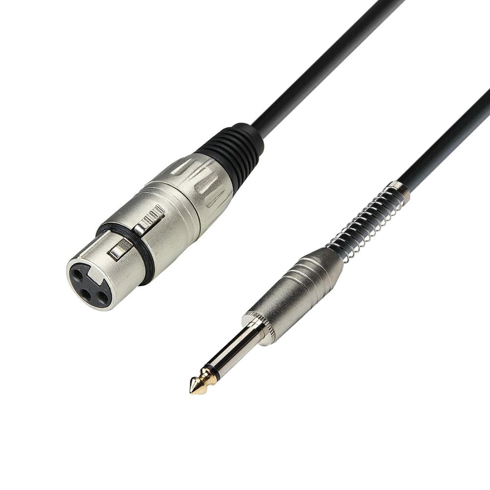 Adam Hall Cables 3 STAR MFP 1000 - Mikrofonkabel, 3-Pol XLR female auf 6,3mm Klinkenstecker mono, schwarz, 10m