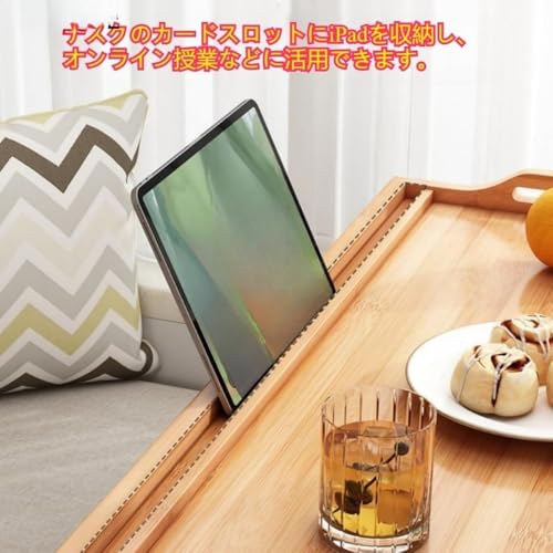 GOTRAFY ローテーブル 折りたたみ おしゃれ 竹製 ちゃぶ台 ベッドテーブル 折り畳み机 座卓ベッドトレイ 軽食朝食トレイテーブル 完成品 折りたたみ式デスク 小さい 小型 軽量 膳 (60*35*28cm,ナチュラル) [4]