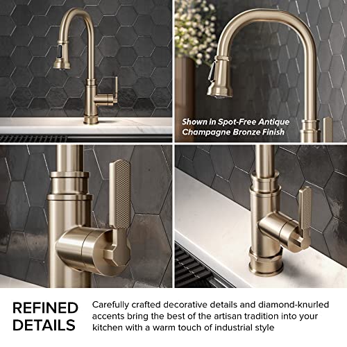 KRAUS Allyn Transitional Industrial Pull-Down Single Handle Kitchen Faucet in Matte Black, KPF-4101MB - image 7