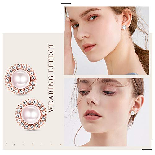 sailimue 8 Pairs Clip Earrings Sets for Women Fashion Cubic Zirconia CZ Crystal Freshwater Pearl Earrings Hypoallergenic Non Pierced Clip on Earrings Jewelry2