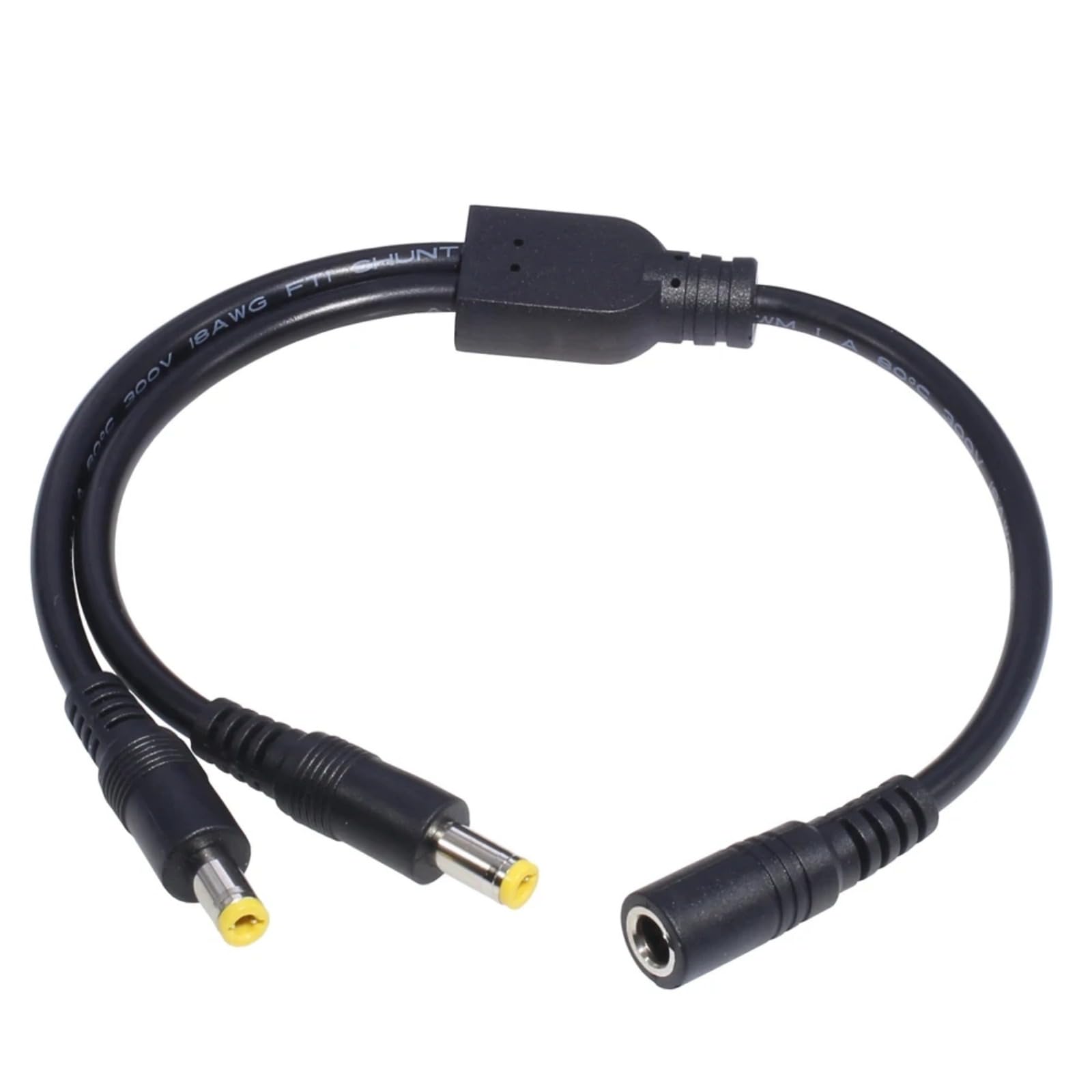 YSJJZRL 30cm DC 5.5x2.5mm 2 Way Power Splitter 1 Male/Female to 2 Male/Female Power Adapter Y Splitter Cable (5.5x2.5 Female to 2 Male)