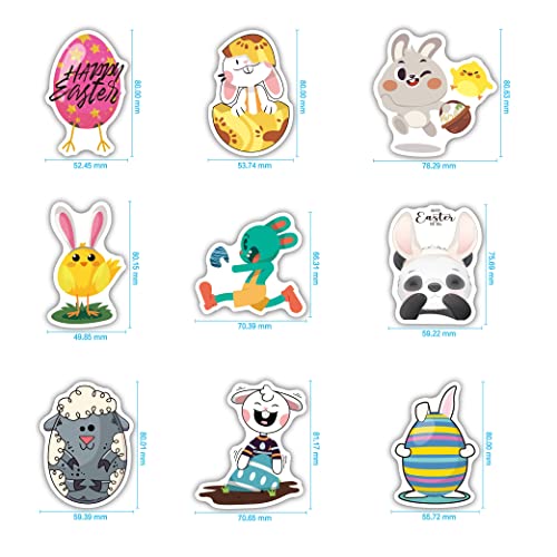 100Pcs Easter Stickers For Kids, Bunny Stickers Vinyl Waterproof Stickers Pack, Easter Eggs Stickers For Water Bottle, Happy Easter Stickers, Easter Gifts For Kids #TOP2