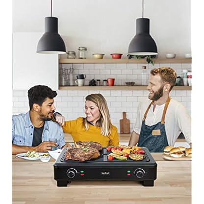 Tefal Elektrogrill Smoke Less TG9008 | Elektrischer indoor BBQ Tischgrill | Wenig Rauch und Geruchsbildung | 2 unabhängige Grillflächen | Thermostate mit 5 Einstellungen | leichte Reinigung | 2000W – Bild 7