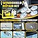 Windshield Crack Repair Kit, Windshield Repair Kit for Chips and Cracks, 4 Pcs Car Glass Repair Kit, Cracks Gone Glass Repair Kit Automotive Quick Fix for Chips, Cracks, Star-Shaped Crack