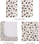 4-Piece Christmas Holiday Gingerbread Deep Pocket Microfiber Bed Sheet Set, Queen