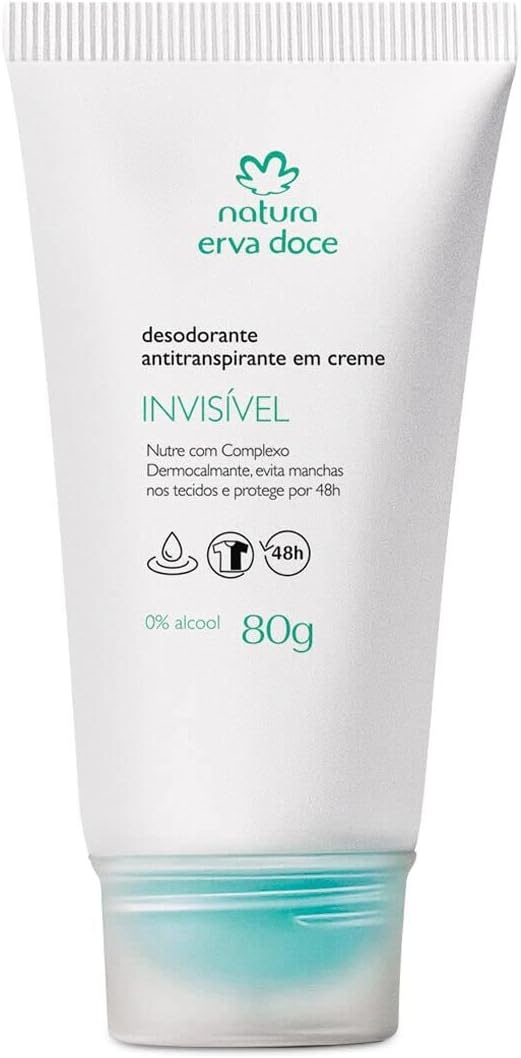 NaturaDeodorant Erva Doce Desodorante Antitranspirante em Creme 80 g invisivel 48h