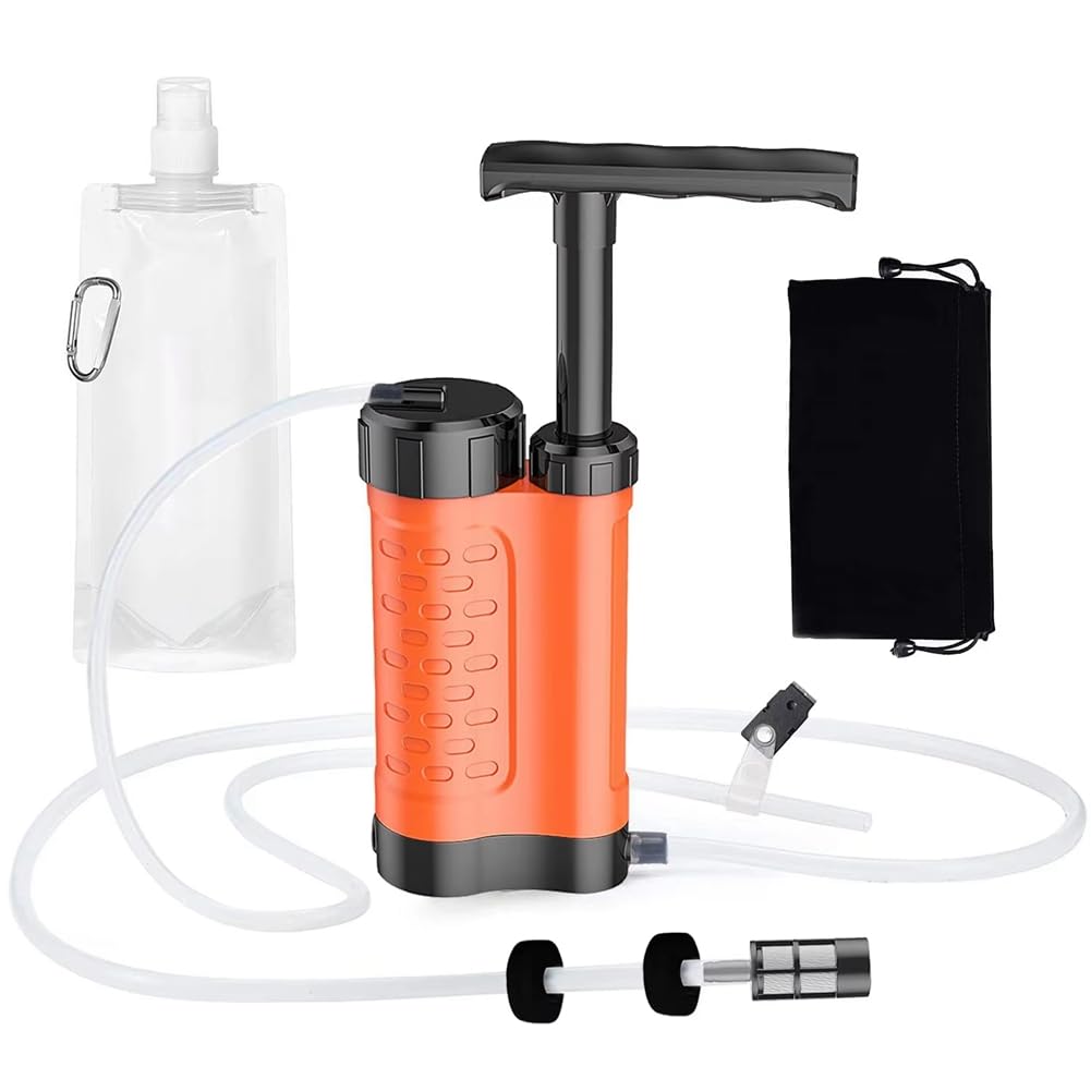 Filtro de Agua Personal de Emergencia para Exteriores, de Filtrado de 4 Etapas, Purificador de Agua Portátil, Filtro de Agua de Supervivencia para Emergencias.