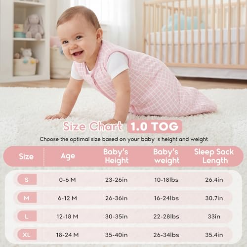 Image of Yoofoss Baby Sleep Sack 0-6 Months TOG 1.0 Baby Wearable Blanket, 2 Pack 100% Organic Cotton Infant Toddler Sleeping Sack 2-Way Zipper Lightweight Sleep Sack