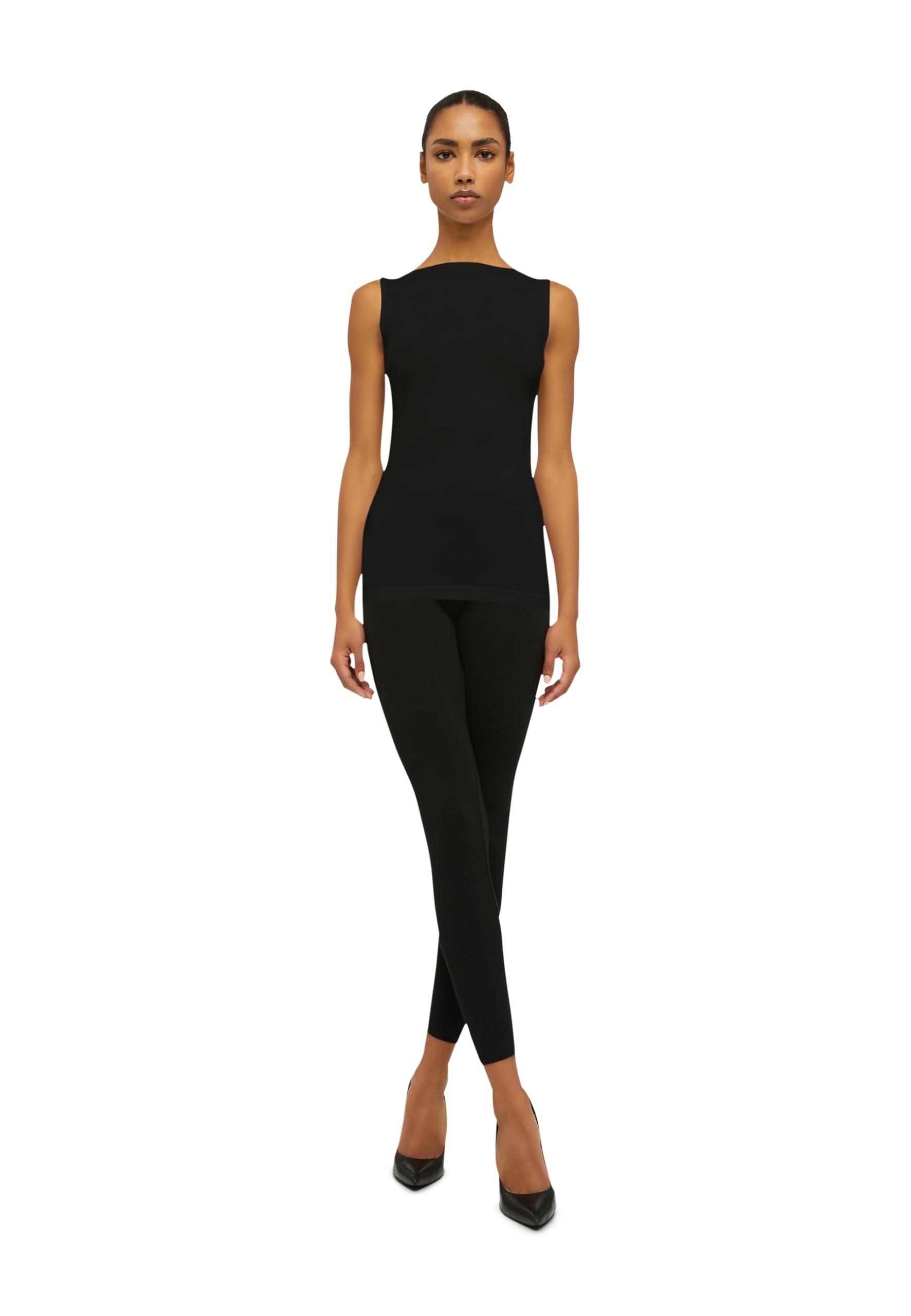 Wolford Black Modal Sleeveles T-Shirt - S