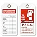 Fire Extinguisher Inspection Record Tag, 25 Tags / Pack, 2.125" x 4.25"
