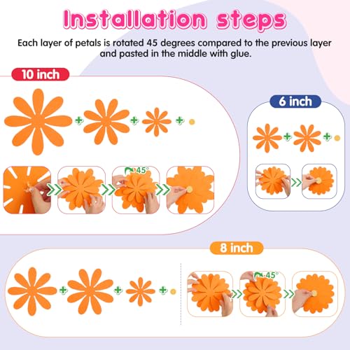 Image of MotiMind 18 Pcs Paper Flowers Bulletin Board Decorations DIY 3D Paper Floral for Wall Classroom Back to School Birthday Party Flower Backdrop Decoration Photo Backdrop(Dark Color,6 inch 8 inch 10 inch)