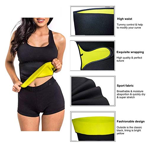 Image of Tummy Shaper for Women & Men Sweat Slim Belt Tummy Belt Shapewear for Belly. Body Shaper Belt for Stomach Fitness Belt for Exercise & Workout (Black)