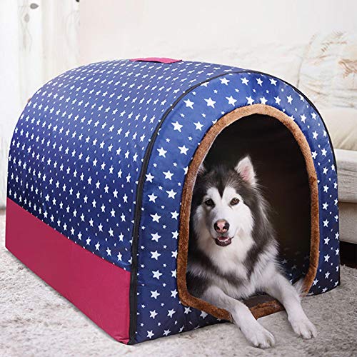 Cuccia per cani extra large con tetto xl, per cani medio, cuscino ortopedico accogliente, confortevole e calmante in vimini, caldo cuscino riscaldato, XXL canile lavabile per dormire Labrador
