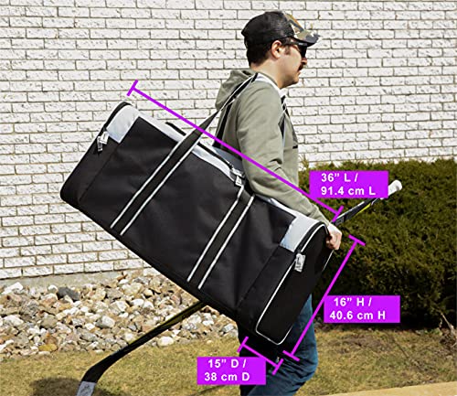 Jetstream G0534_00_BLK Heavy Duty Hockey Bag | Multi Pocket Travel Duffel Bag | Large Sports Gym Bag With Water Repellency | Foldable Luggage Bag With Padded Handles thumb #7