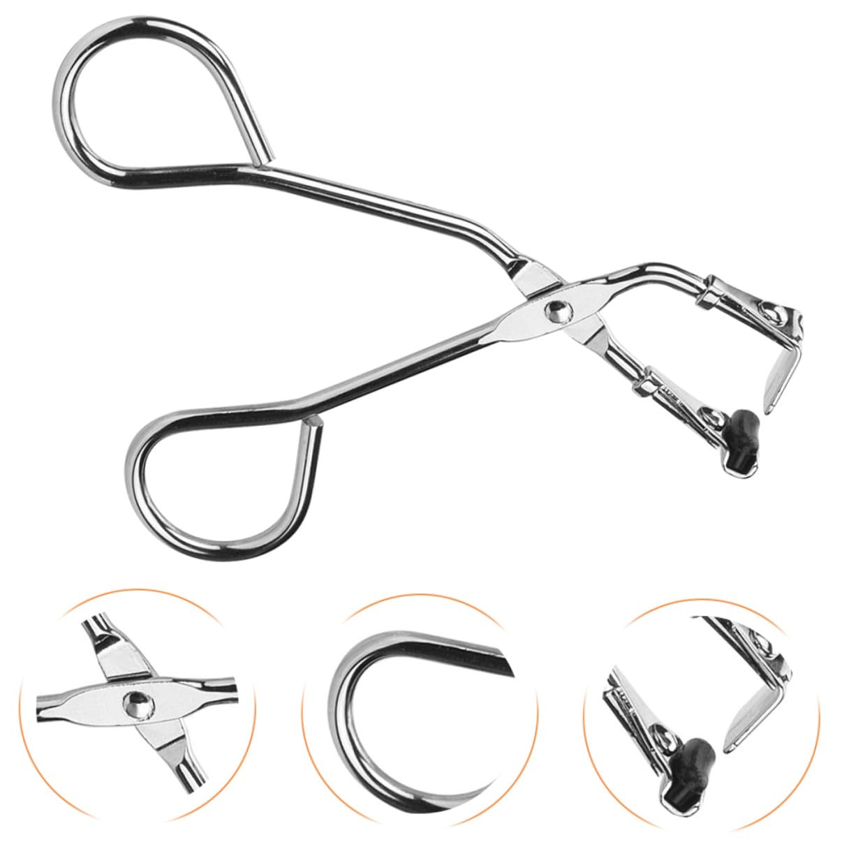Pinza Plata Inoxidable Rizadora de Acero Pestañas de Mano | Curvatura Precisa, Apta para Maquillaje, Diseño Portátil y Ligero, para Pestañas Pequeñas y Mini, Uso Diario