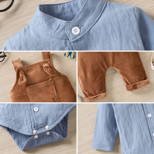 Unutiylo Baby Boys Clothes for Gentleman Outfits,Toddler Overalls Baby Suspender Pants and Bodysuit Romper - Image 5