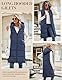 Vancavoo Lange Jacke Weste für Damen Ärmellose Steppweste mit kapuze Daunenweste Übergangsweste Winterjacke Longweste Leichte Warm Gesteppt Winterweste Mänte,Marineblau,S