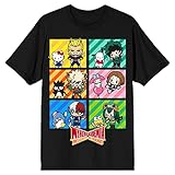 Mens Hello Kitty Friends & My Hero Academia Black Graphic Tee- Small