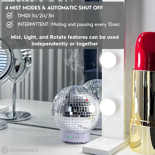 Diffusore A Sfera Rotante - Diffusore Di Oli Essenziali In Aromaterapia Per Casa, Ufficio, Adorabile Decorazione A Palla Da Discoteca, Disco Ball Diffuser | Diffusore - 5