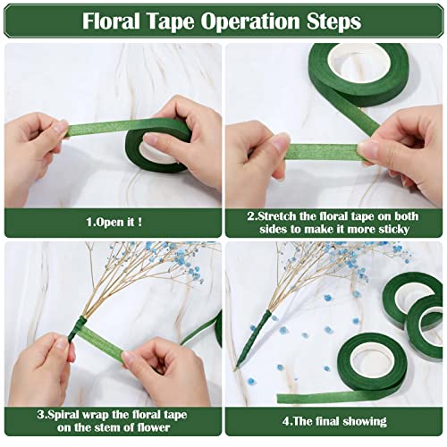 image for PAXCOO Floral Arrangement Kit with Green Tape and Wire, Boutonniere Fl