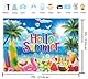 Hello Summer Banner Hintergrund 2,7 x 1,5 m Sommer Strand Hintergrund für Fotografie Tropisch Hawaii Strand Pool Party Dekorationen Foto Requisiten