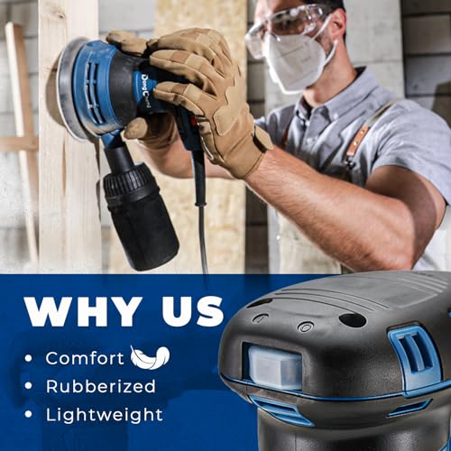 Image of Dong Cheng 5-Inch Random Orbital Sander 3 Amp 12000OPM, 6 Variable Speeds, with 10pcs Sandpaper & Detachable Dust Bag, Sanding for Woodworking, Refinish Furniture & Remove Varnish