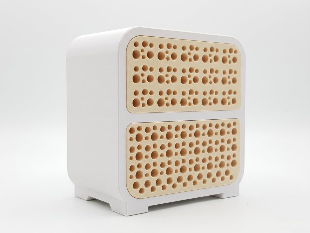 Wildbienenhotel/Bienenhotel für Garten & Balkon - Nisthilfe für Wildbienen - Insektenhotel mit Nistblöcken - Urbanes Bienenhaus - Unterstützung für Bestäuber